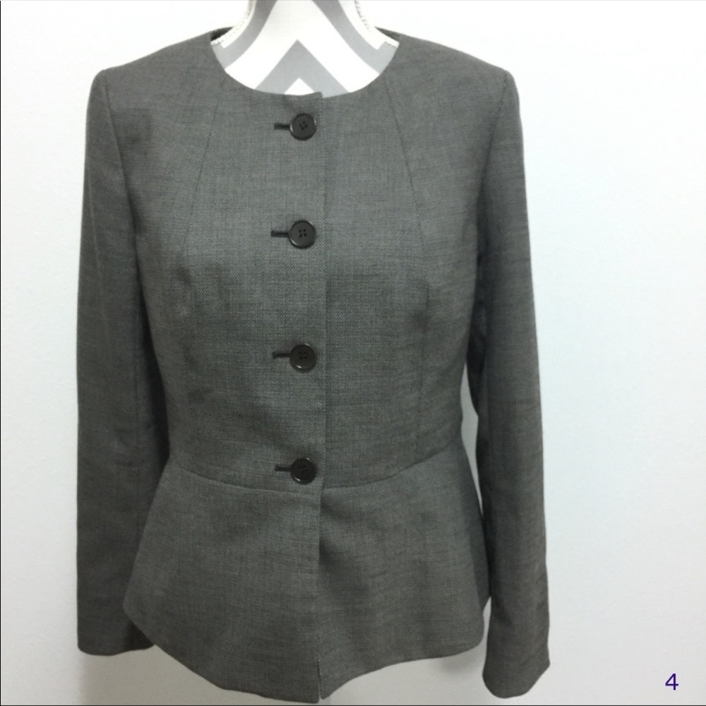 Talbots Brown Peplum Blazer Jacket Size 6 - Picture 2 of 8